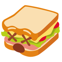 sandwich and face with crossed-out eyes