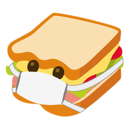 sandwich and face with medical mask