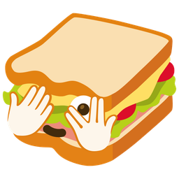 sandwich and face with peeking eye