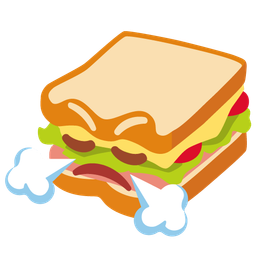 sandwich and face with steam from nose