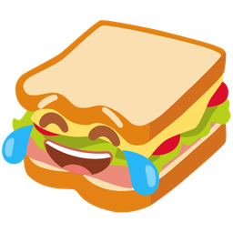 Sandwich and Face with tears of joy