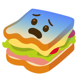 sandwich and fearful face