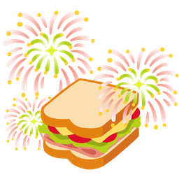 sandwich and fireworks