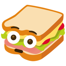 sandwich and flushed face