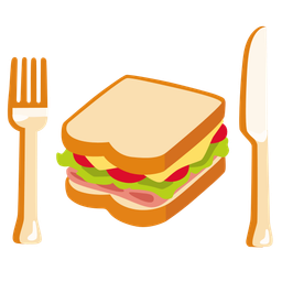 sandwich and fork and knife with plate