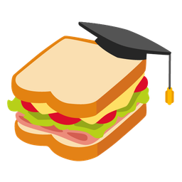 sandwich and graduation cap