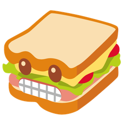 sandwich and grimacing face