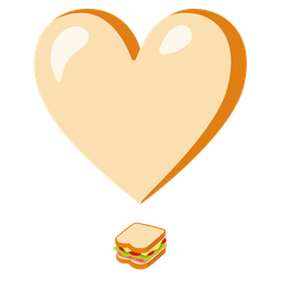 sandwich and heart exclamation