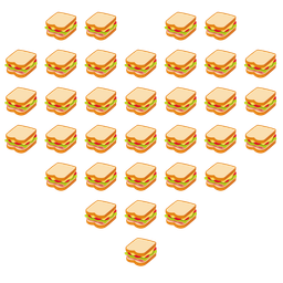 sandwich and heart suit