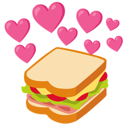 sandwich and heart with arrow