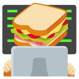 sandwich and laptop