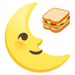 sandwich and last quarter moon face