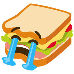 sandwich and loudly crying face