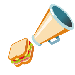 sandwich and megaphone