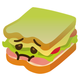 sandwich and nauseated face