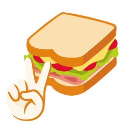 sandwich and peace symbol