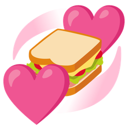 sandwich and revolving hearts