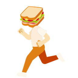 sandwich and running shoe