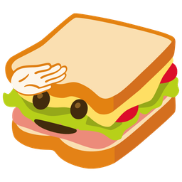 sandwich and saluting face