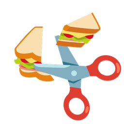 sandwich and scissors