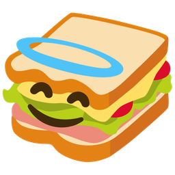 Sandwich and Smiling face with halo