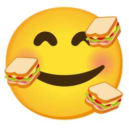 Sandwich and Smiling face with hearts
