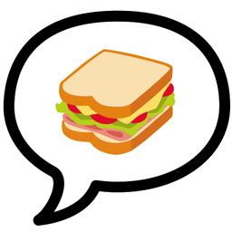 sandwich and speech balloon