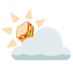 sandwich and sun behind cloud