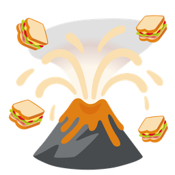 sandwich and volcano