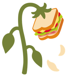 sandwich and wilted flower