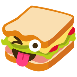 Sandwich and Winking face with tongue