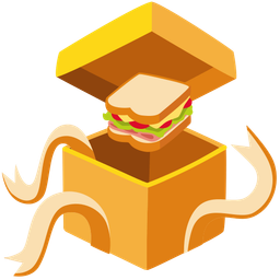 sandwich and wrapped gift