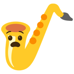 Saxophone and Anguished face