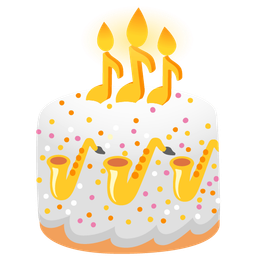 Saxophone and Birthday cake