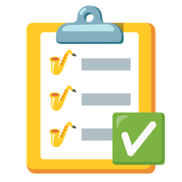 Saxophone and Check mark button