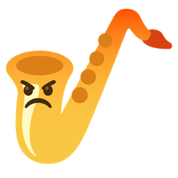 Saxophone and Enraged face
