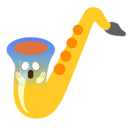 Saxophone and Face screaming in fear