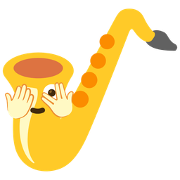 Saxophone and Face with peeking eye