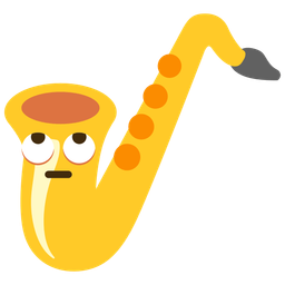 Saxophone and Face with rolling eyes