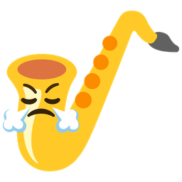 Saxophone and Face with steam from nose