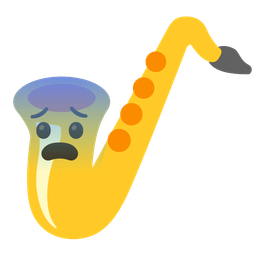 Saxophone and Fearful face