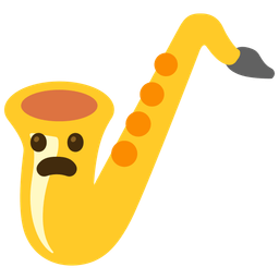 Saxophone and Frowning face with open mouth