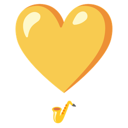 Saxophone and Heart exclamation
