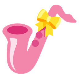 Saxophone and Heart with ribbon