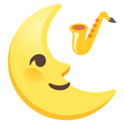 Saxophone and Last quarter moon face