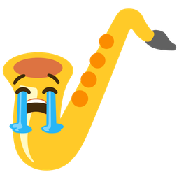 Saxophone and Loudly crying face