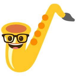Saxophone and Nerd face
