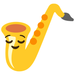 Saxophone and Relieved face