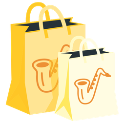 Saxophone and Shopping bags