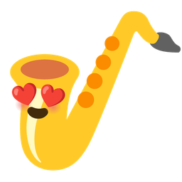Saxophone and Smiling face with heart-eyes